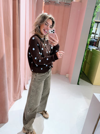 Onika Dot Cardigan - Bruin
