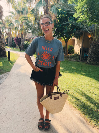 Wild Hearts Tee - Washed Grey