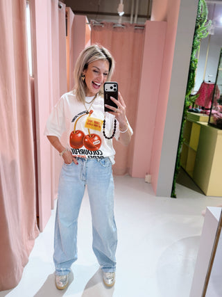 Cherry Tee - Wit