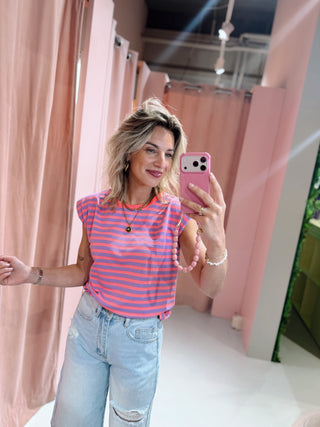Jessy Top - Lila/Coral