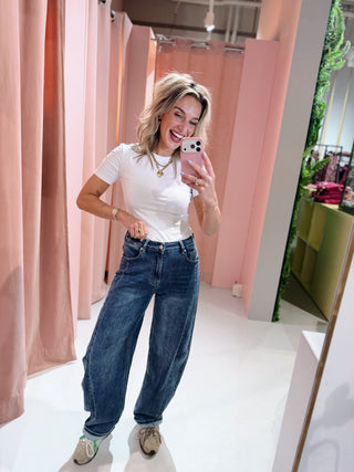 Elenor Barrel Jeans - Blauw
