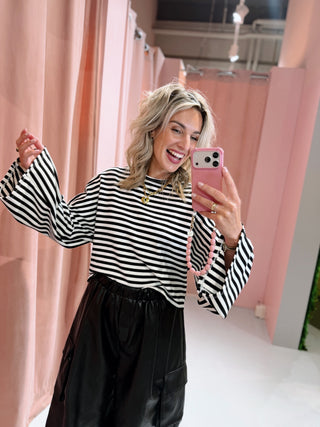 Aimee Longsleeve - Zwart/Wit