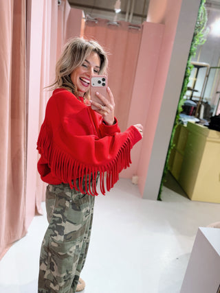 Fringe Sweater - Rood
