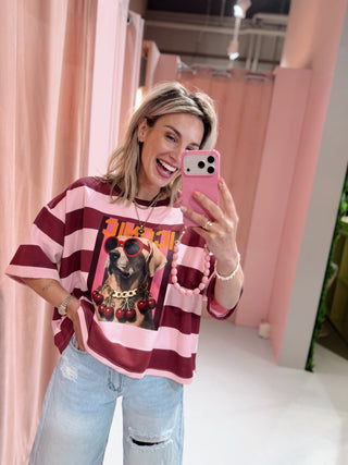 Dog Sweat Tee - Roze