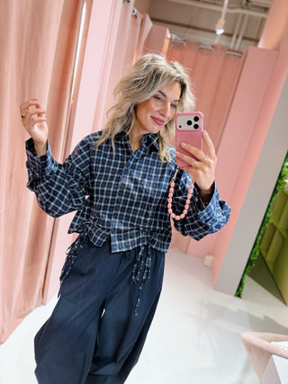 Zoe Ruit Blouse - Navy