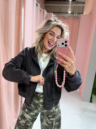 Beau Zip Cardigan - Grijs