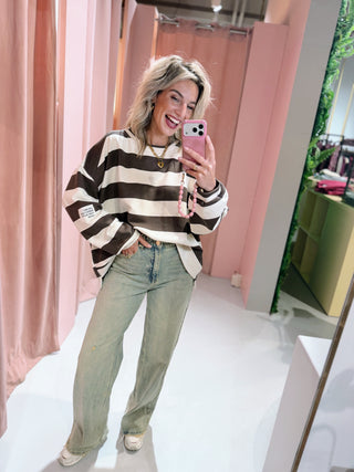 Elina Sweater - Bruin/Off White