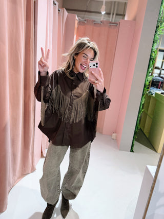 Naomi Fringe Blouse - Bruin