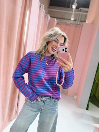 Laura Longsleeve - Blauw/Paars