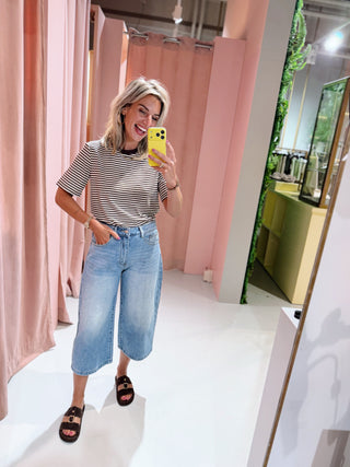 Sharon Capri Jeans - Mid Blue