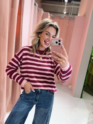 Gaby Knit - Bordeaux/Roze