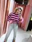 Streep Sweater - Paars/Roze