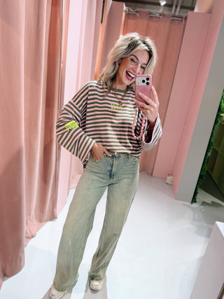 Atelier Club Longsleeve - Groen/Roze