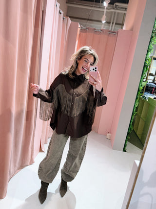 Naomi Fringe Blouse - Bruin