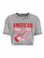 PINNED BY K - Crop Tee American - Grijs