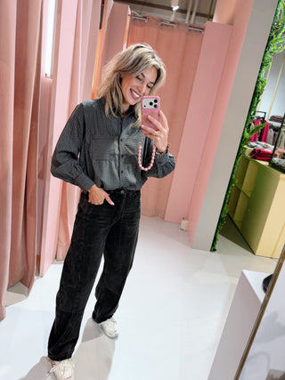 Elenor Barrel Jeans - Washed Grey