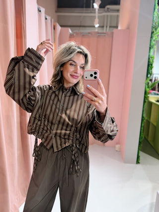 Zoe Streep Blouse - Bruin