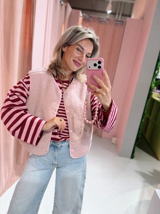 Levi Teddy Gilet - Lichtroze