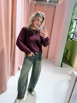 Karlijn Knit -  Aubergine