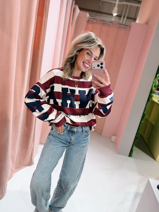 Copenhagen Sweater - Bordeaux/Offwhite