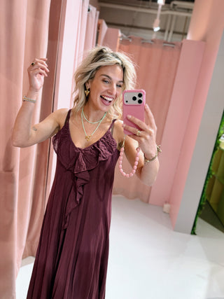 Khloe Dress - Aubergine