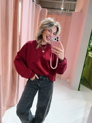 Amore Mio Sweater - Bordeaux