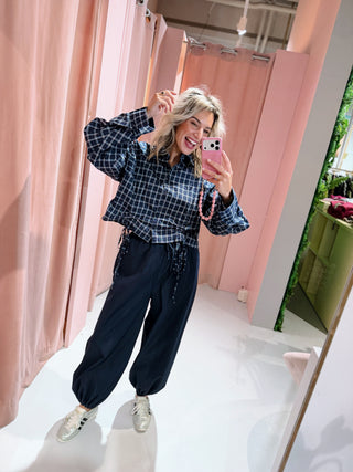 Zoe Ruit Blouse - Navy