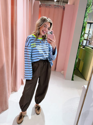 Ciao Bella Longsleeve - Lichtblauw/Bruin