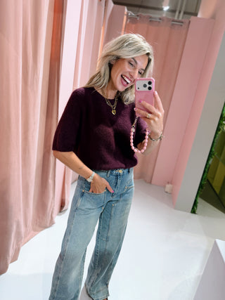 Karlijn SS Knit - Aubergine