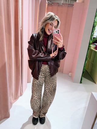 Chloe PU Jacket - Bordeaux