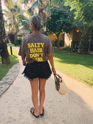 Salty Hair Tee - Washed Brown