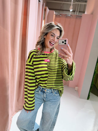 Imani Longsleeve - Bruin/Lime