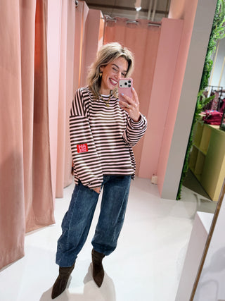 Amore Sweater - Roze/Bruin