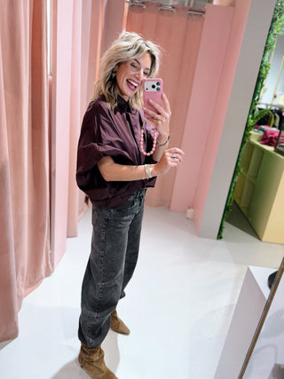 Amira Uni Blouse - Aubergine