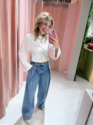 Dewi Pleated Jeans - Denim