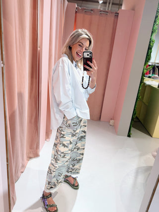 Helen Cargo Jeans - Blue Camouflage