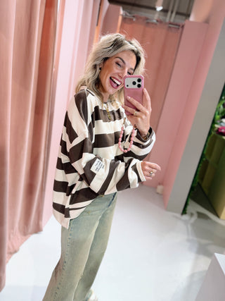 Elina Sweater - Bruin/Off White
