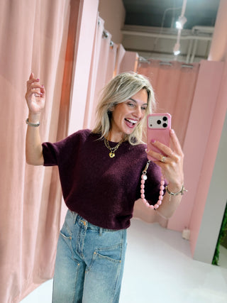 Karlijn SS Knit - Aubergine