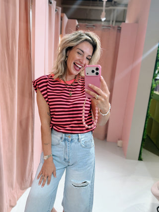 Jessy Top - Bordeaux/Coral