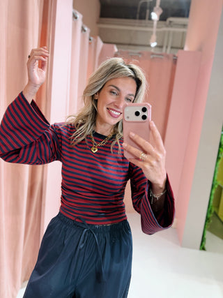 Kiera Longsleeve - Bordeaux/Navy