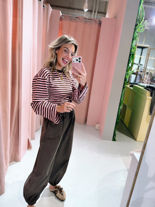 Kiera Longsleeve - Roze/Bruin