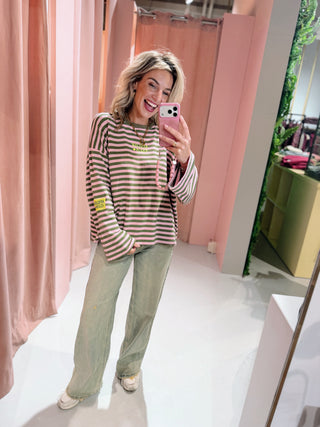 Atelier Club Longsleeve - Groen/Roze