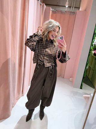 Zoe Ruit Blouse - Bruin