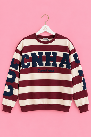 Copenhagen Sweater - Bordeaux/Offwhite