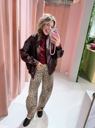 Chloe PU Jacket - Bordeaux