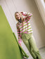 Streep Sweater - Lime/Roze