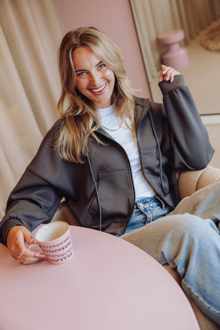 Beau Zip Cardigan - Grijs