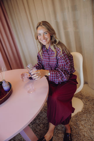 Zoe Ruit Blouse - Bordeaux