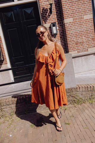 Monica Suede Bag - Cognac