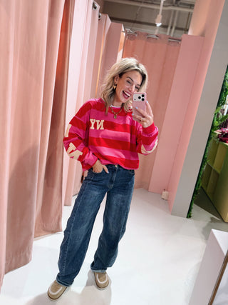 Harrison NY Sweater - Rood/Roze